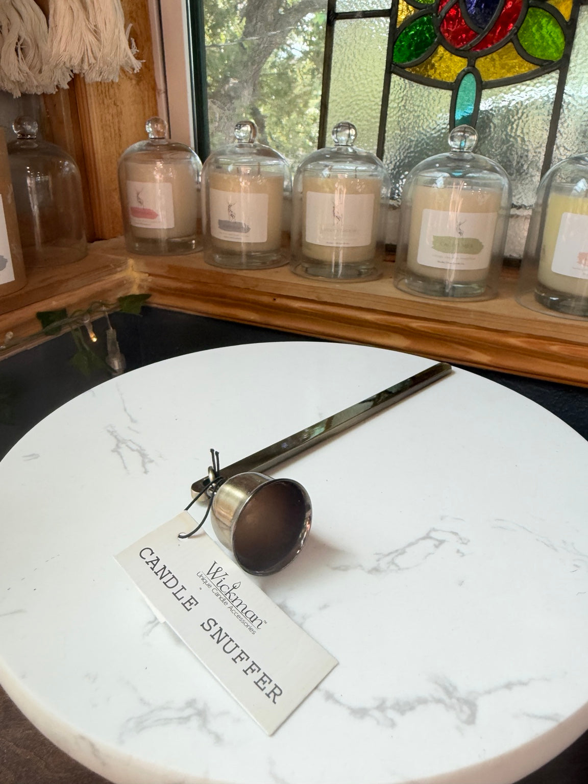 Wickman antique brass bell candle snuffer with hang tag